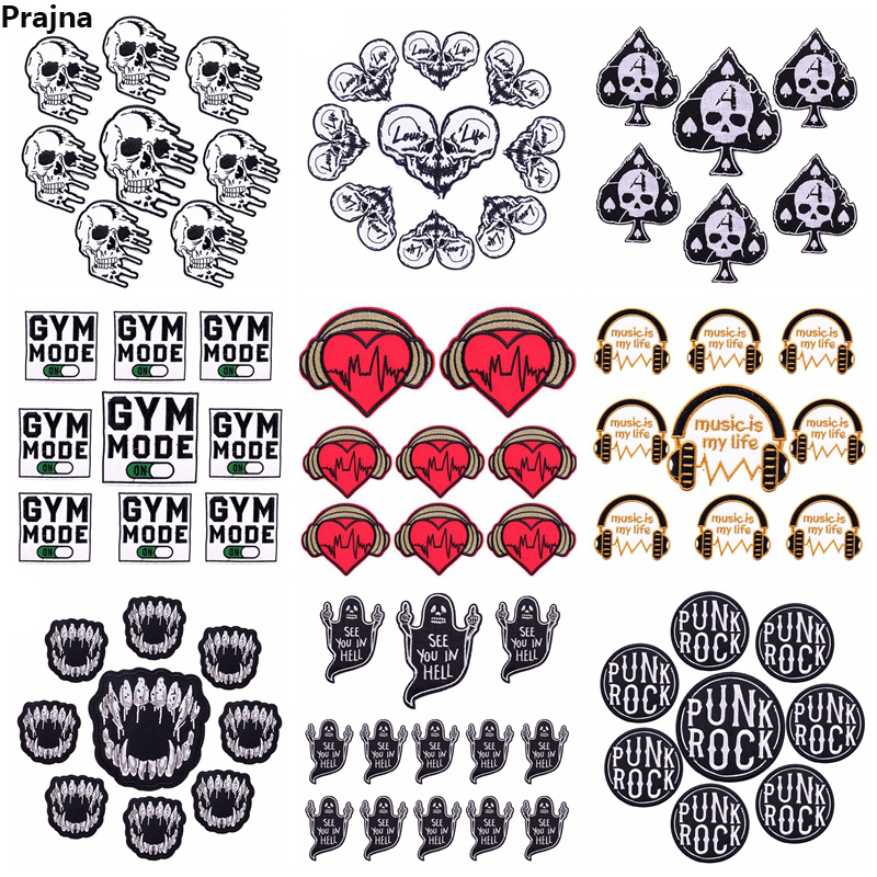 Streetwear Brand Stickers - 10PCS/lots Rock Style Embroidery Patch Punk