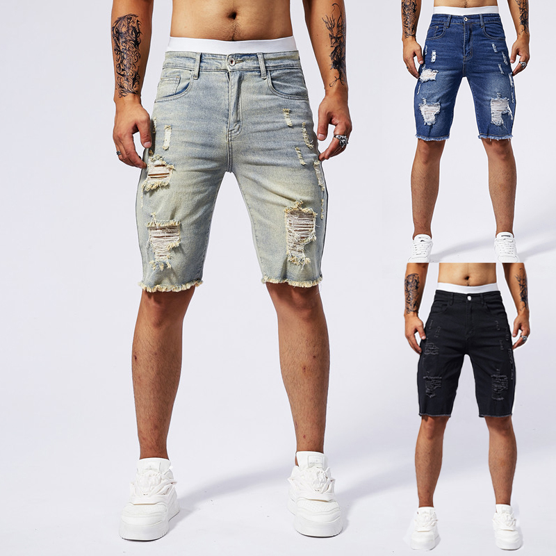 Brand Of Streetwear - 2025 Summer New Men's Ripped Denim