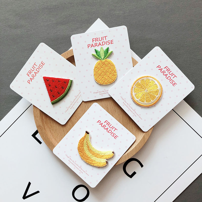 Streetwear Brand Stickers - AHYONNIEX 1PC Peach Apple Fruit Embroidery