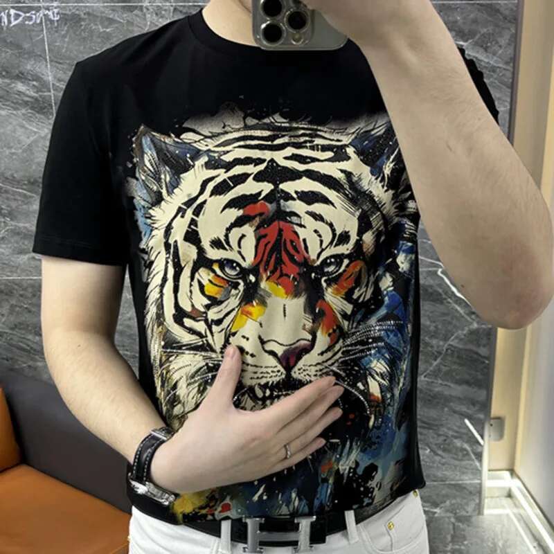 Streetwear Outfit Brand - Streetwear Hot Drill Tiger Head Short