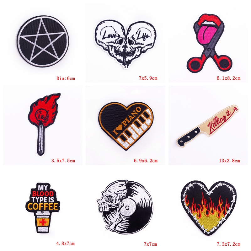 10PCS/lots Rock Style Embroide - Streetwear Brand Stickers ulasan dan harga