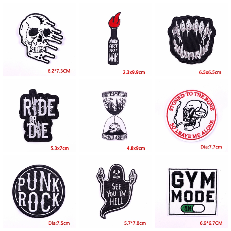 10PCS/lots Rock Style Embroide - Streetwear Brand Stickers ulasan dan harga
