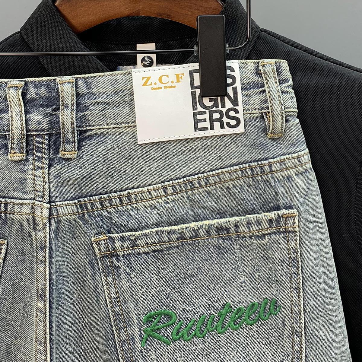 Trendy Brand Green Letter Embr - Streetwear Brand Jorts ulasan dan harga