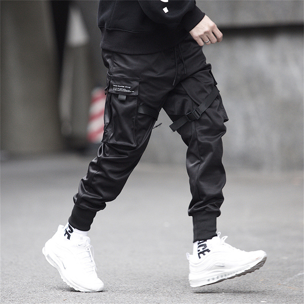 Black Hip Hop Cargo Pants Summ - Brand Of Streetwear ulasan dan harga