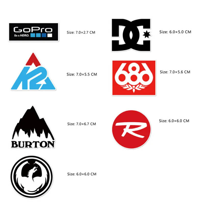 7 Pcs/Set Outdoor Skiing Brand - Streetwear Brand Stickers ulasan dan harga