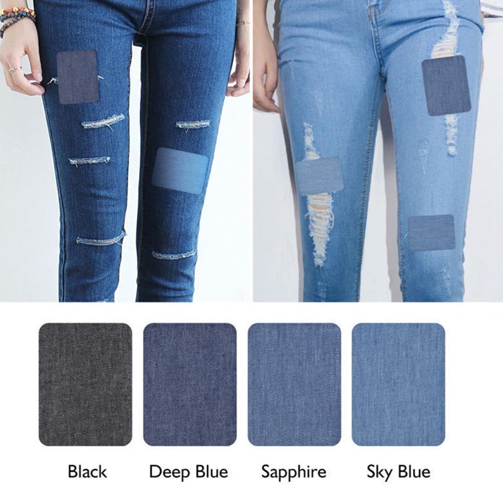 20Pcs Denim Cut Piece Iron On  - Streetwear Brand Stickers ulasan dan harga