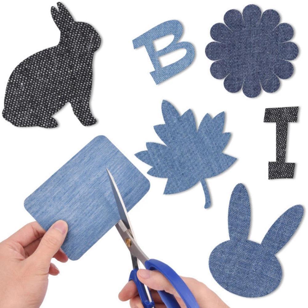 20Pcs Denim Cut Piece Iron On  - Streetwear Brand Stickers ulasan dan harga