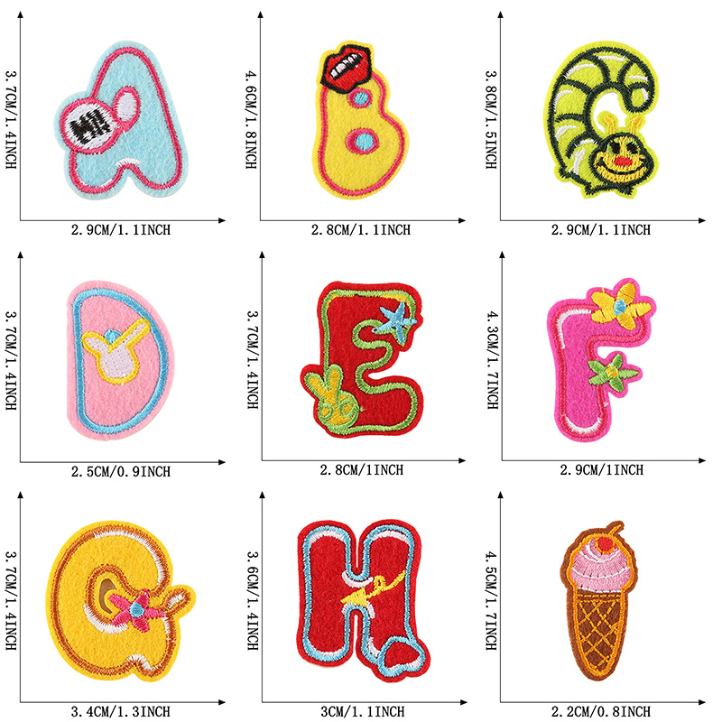 26pcs/Bulk Sets Letter Patch A - Streetwear Brand Stickers ulasan dan harga