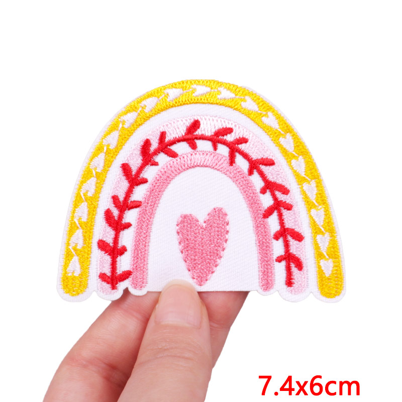 Cartoon Rainbow Embroidered Pa - Streetwear Brand Stickers ulasan dan harga