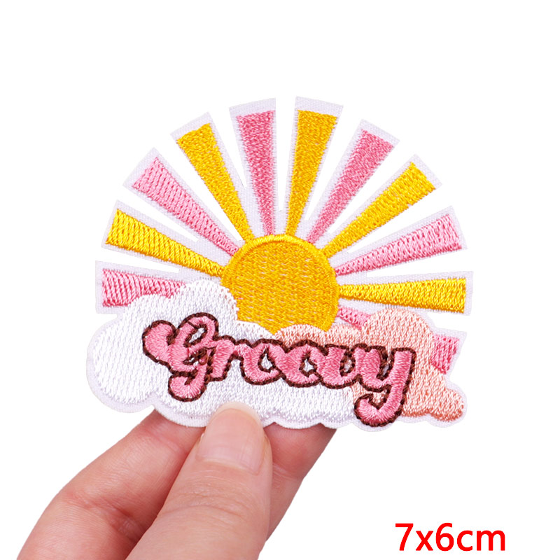 Cartoon Rainbow Embroidered Pa - Streetwear Brand Stickers ulasan dan harga